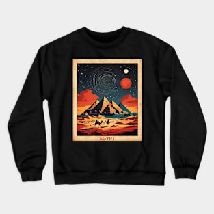 Egypt Starry Night Vintage Poster Travel Tourism Crewneck Sweatshirt